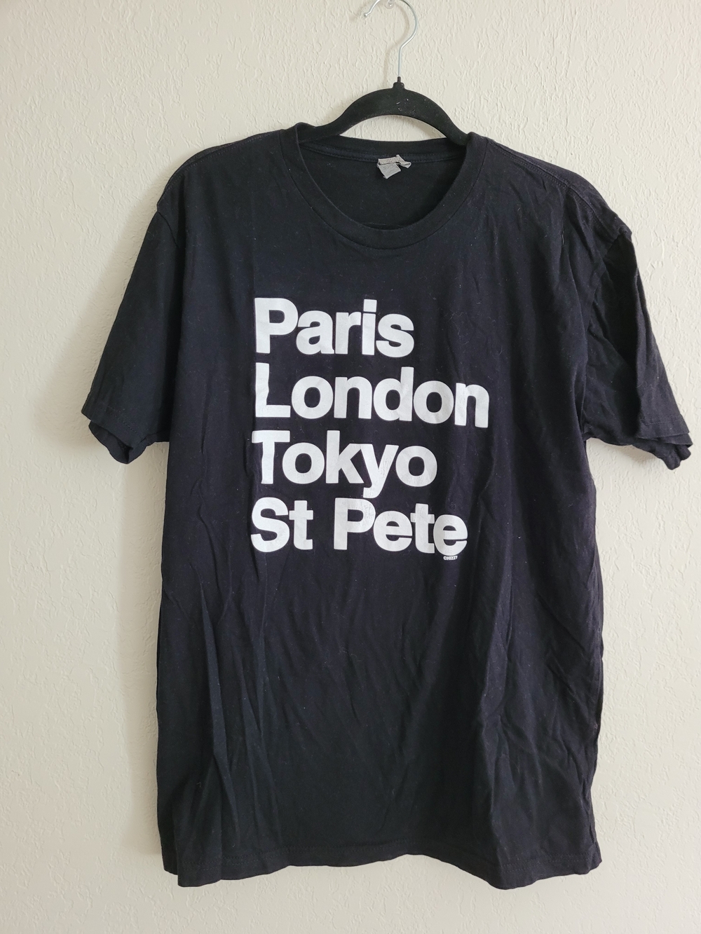 Gildan Black Tee with White City Text